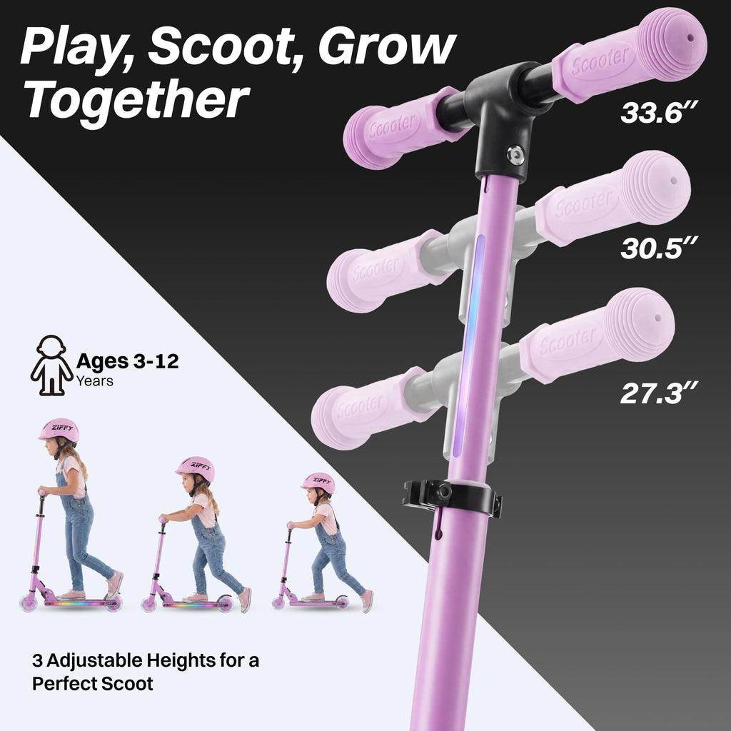 Light Up 2 Wheel Foldable Kids Kick Scooter with Adjustable Height G53395