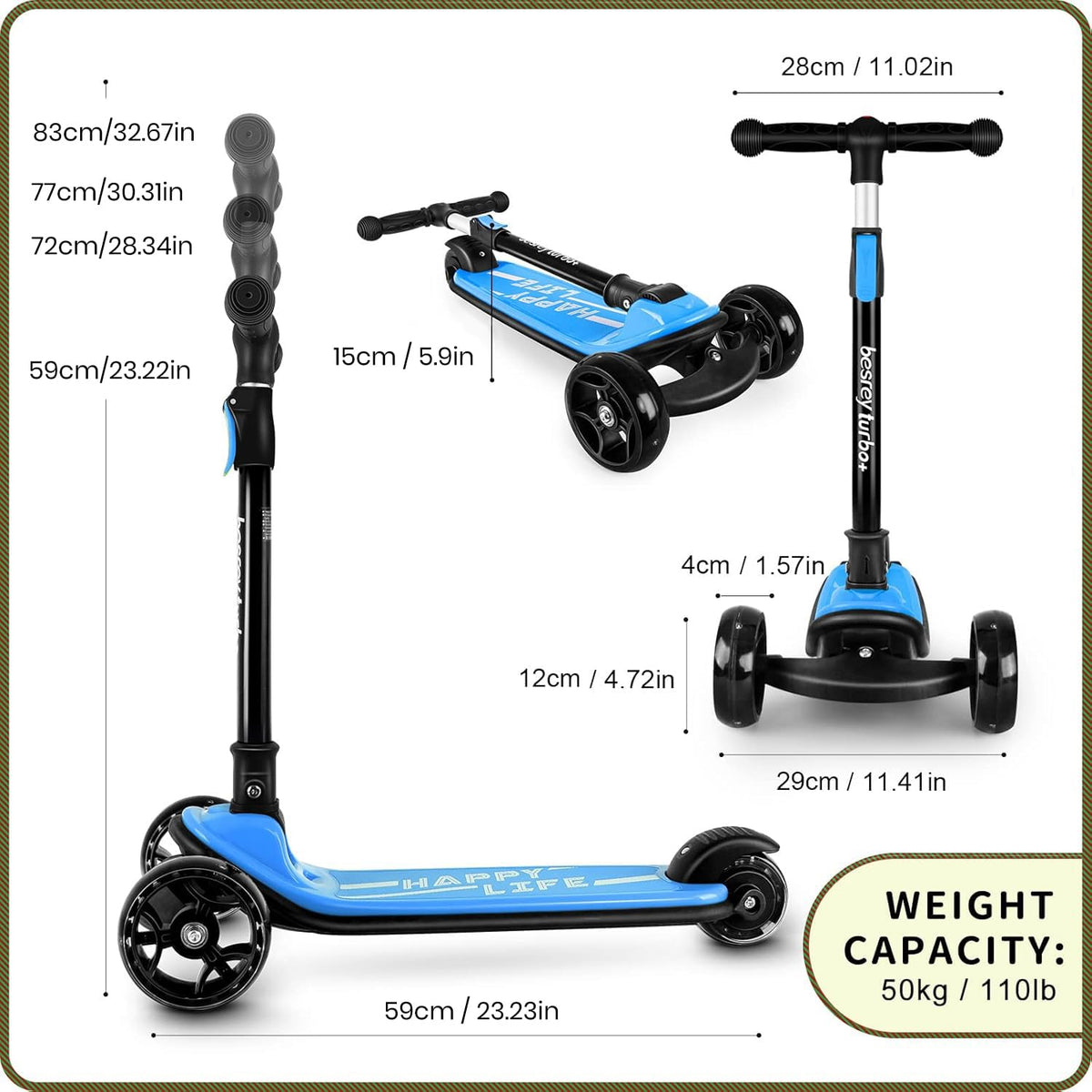 3 Wheel Scooter with 4 Adjustable Height N146200