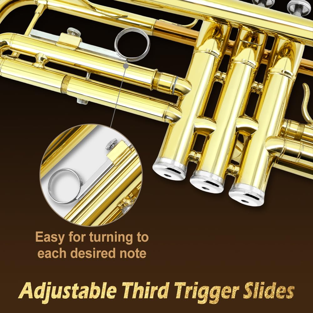 Standard Trumpet Set with Carrying Case 7C Mouthpiece Brass H2011