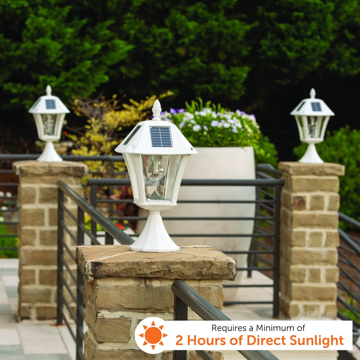 White Outdoor Solar Post Light with 3 Mounting Options T250746