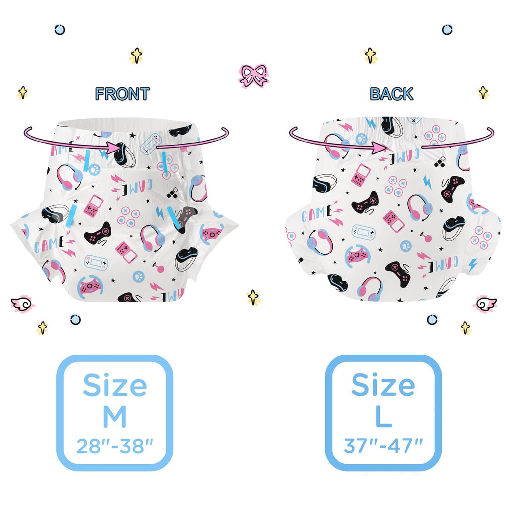 Adult Diapers 10 Pieces Disposable Incontinence Briefs with Tabs Medium 28"-38" V831433