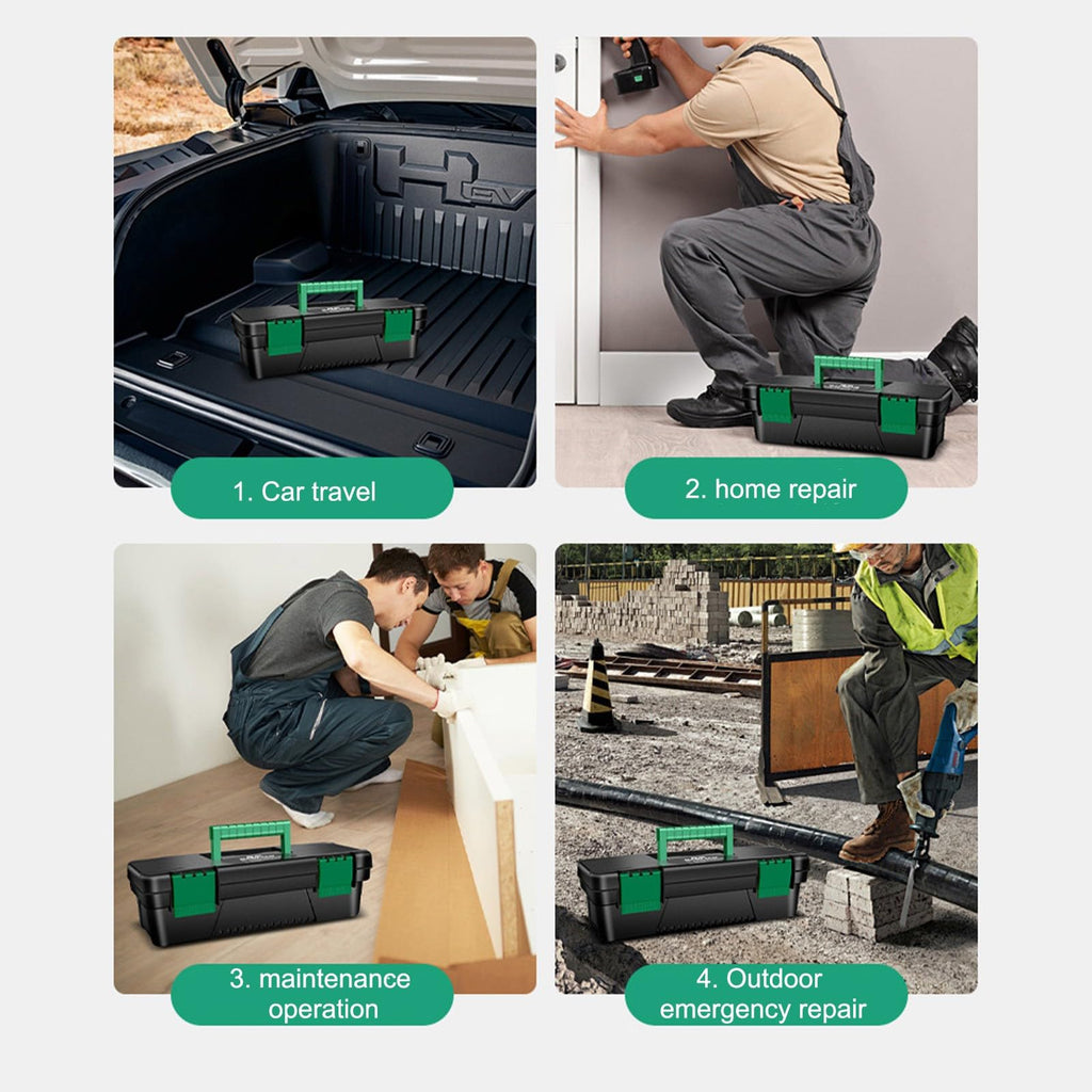 10-inch Plastic Tool Box with Handle and Removable Tray B13379