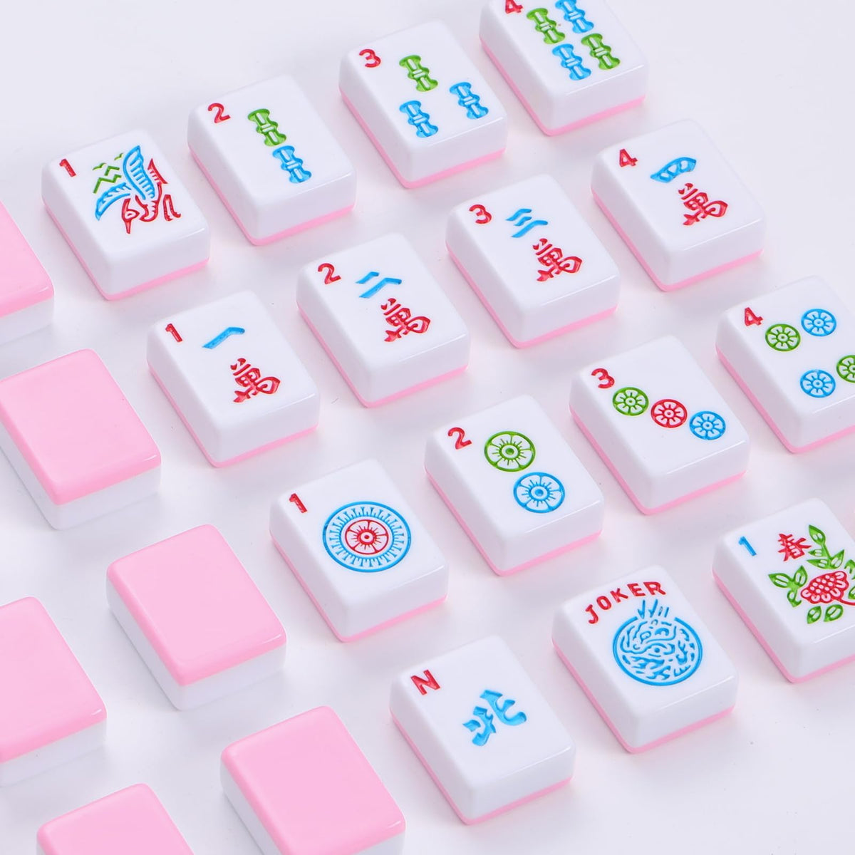 166 Pink Mahjong Set with Bag and 4 Racks T934639