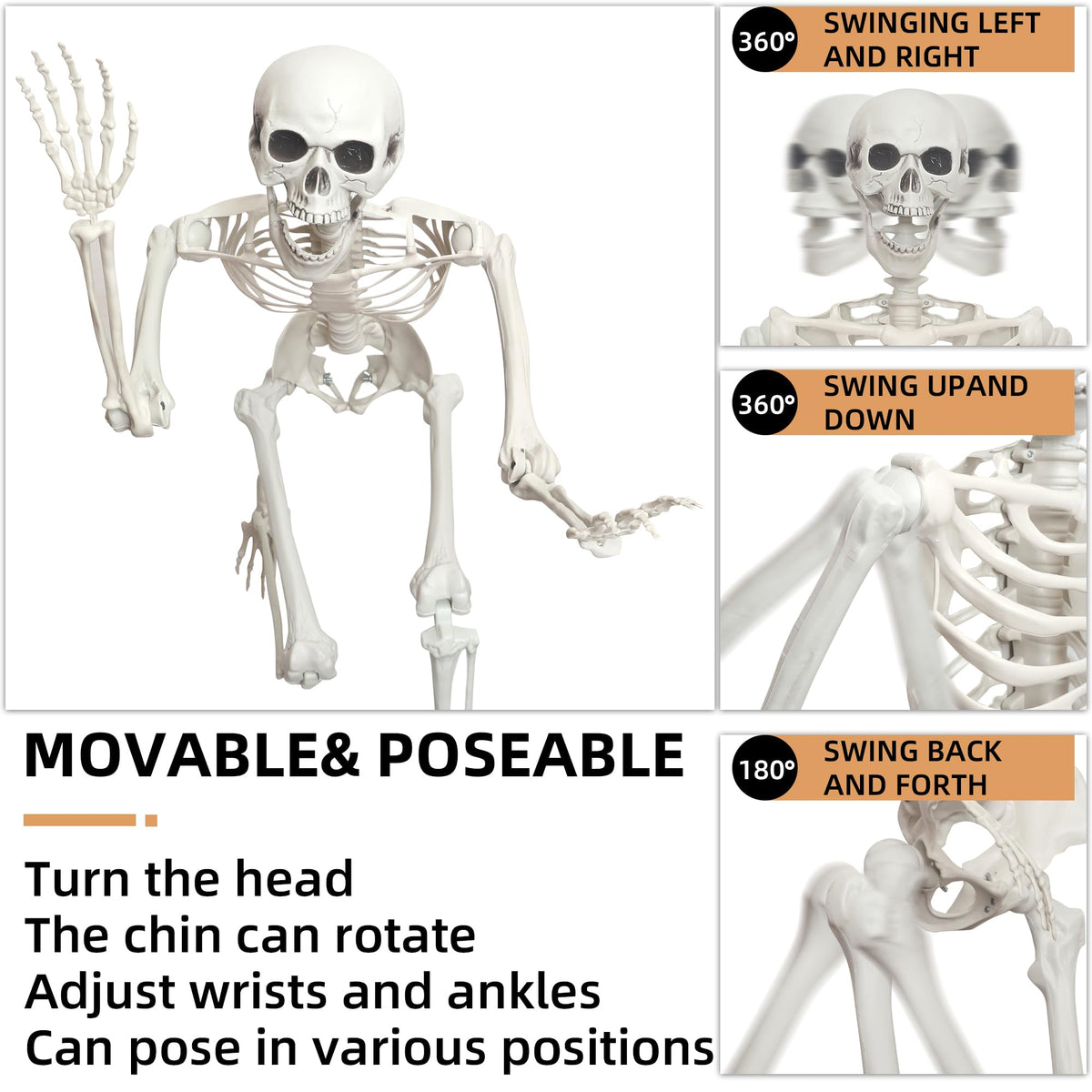 2 Pack 5.4ft Life Size Skeleton with Movable Joints Q450529