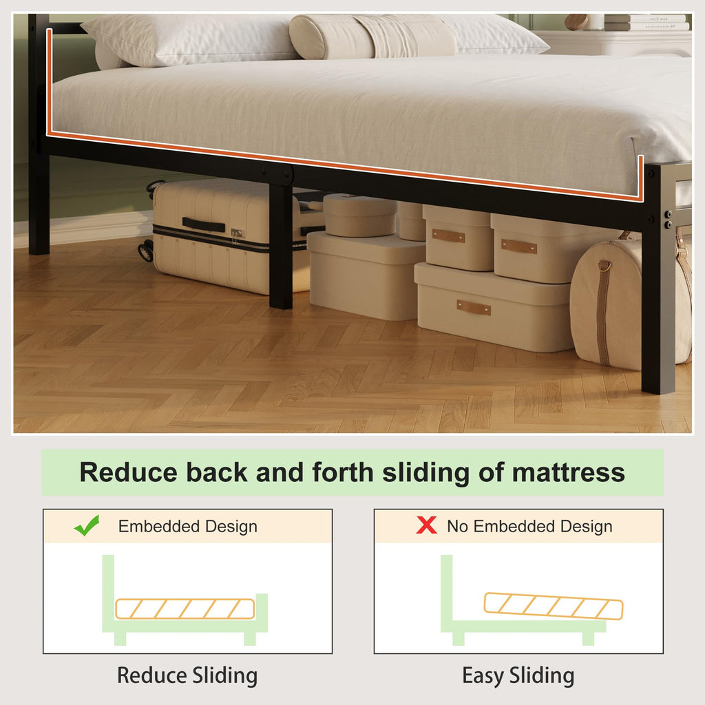 12 Inch Full Size Bed Frame with Headboard and Footboard B10440