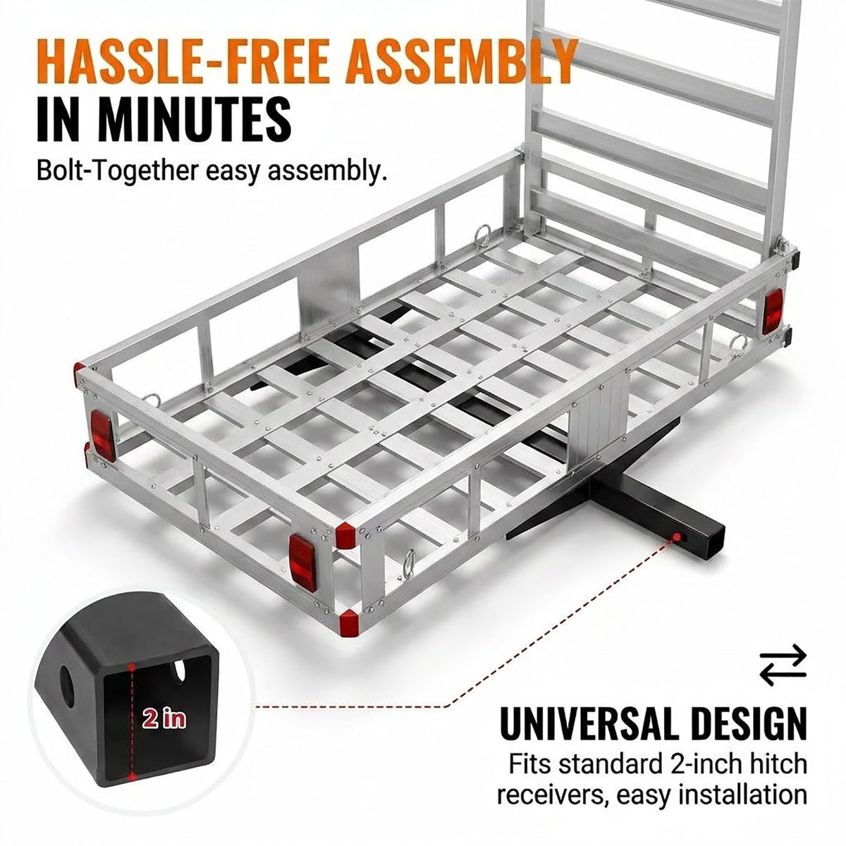 Hitch Mounted Cargo Carrier with Folding Ramp W669
