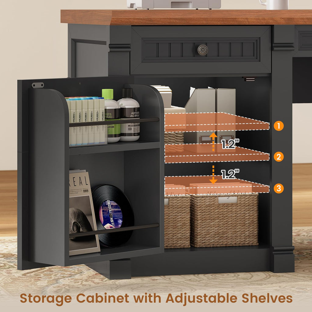 L Shaped Office Desk with 4 Drawers U613