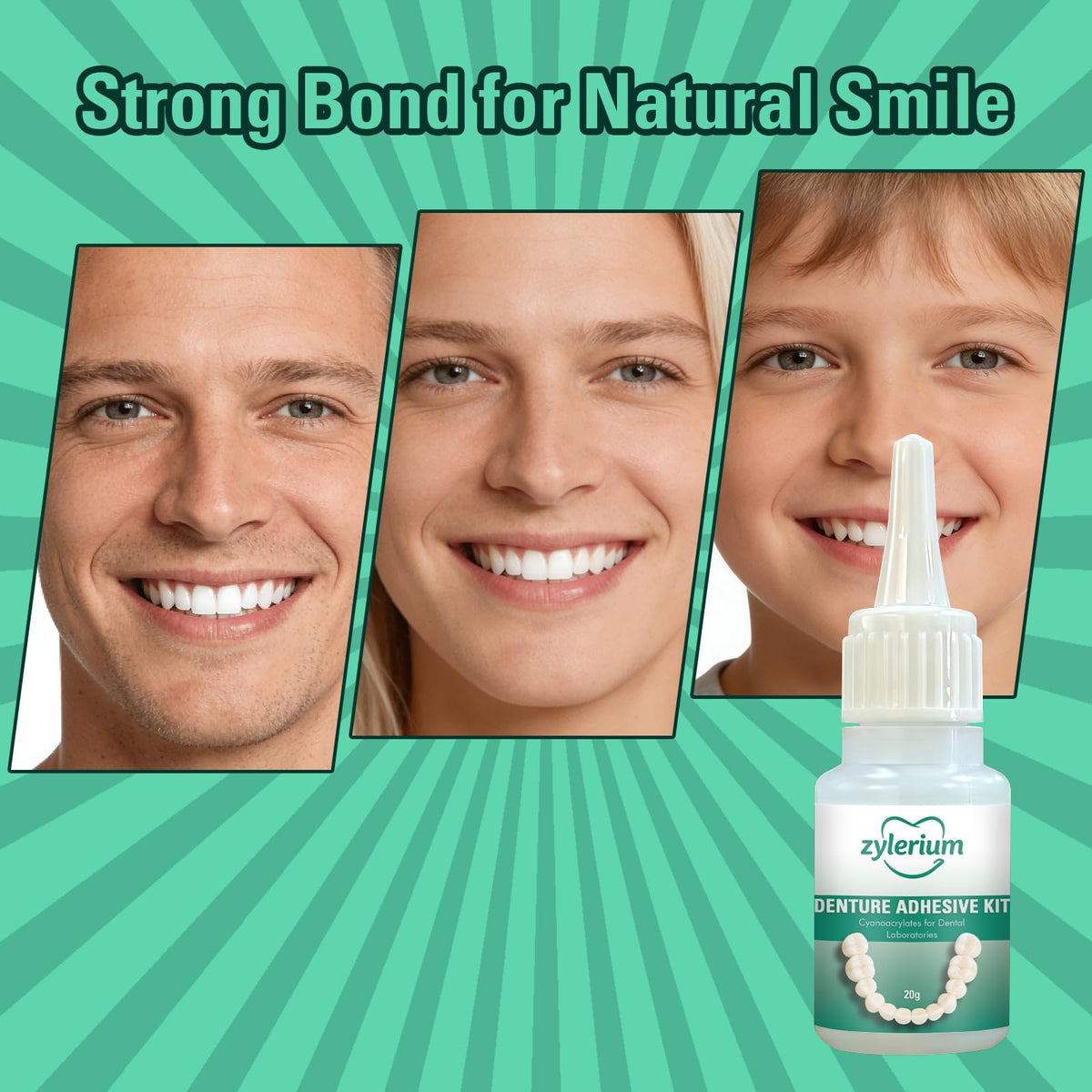 Denture Repair Kit Dental Glue 0.7OZ U3962