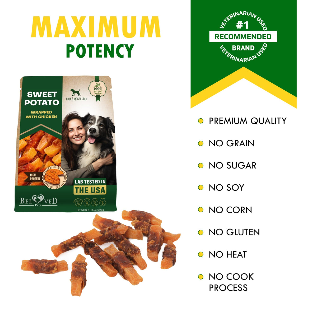 Sweet Potato Dog Treats & Chicken Chews 10.6 Oz P23192
