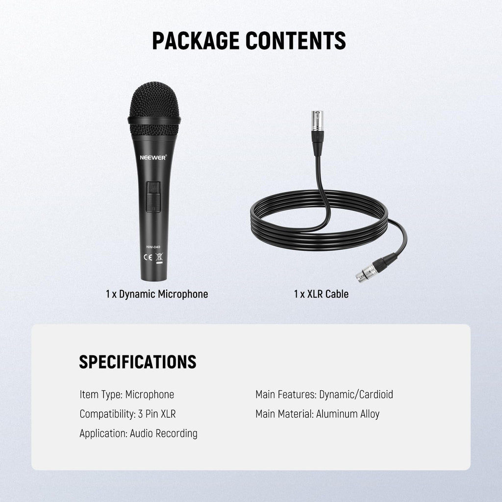 Cardioid Dynamic Microphone with XLR Cable X56799