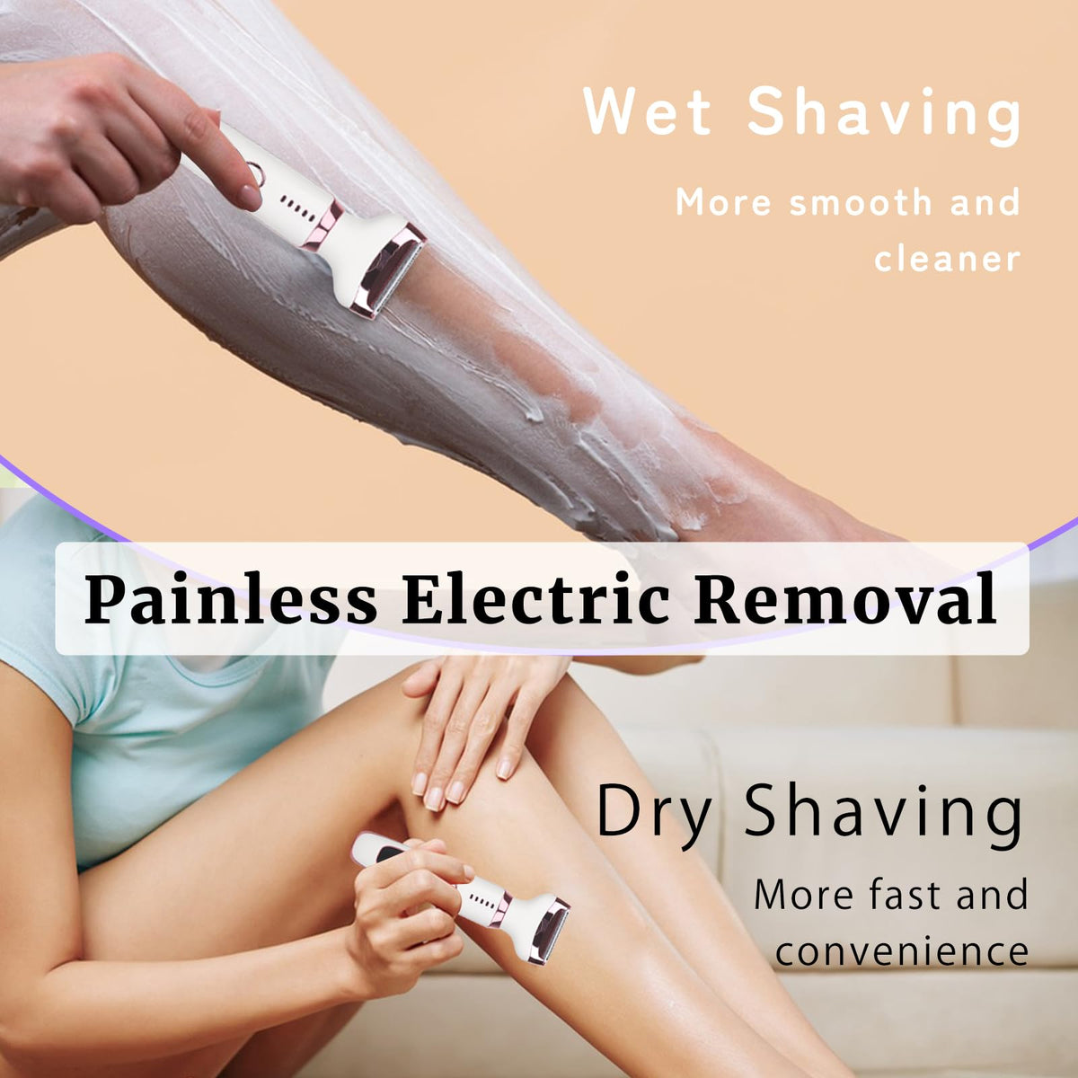 Pink White Rechargeable 4 in 1 Wet & Dry Electric Razor V5572