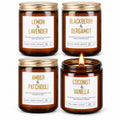 4 Pack Scented Candle Set with Wooden Wick B655359