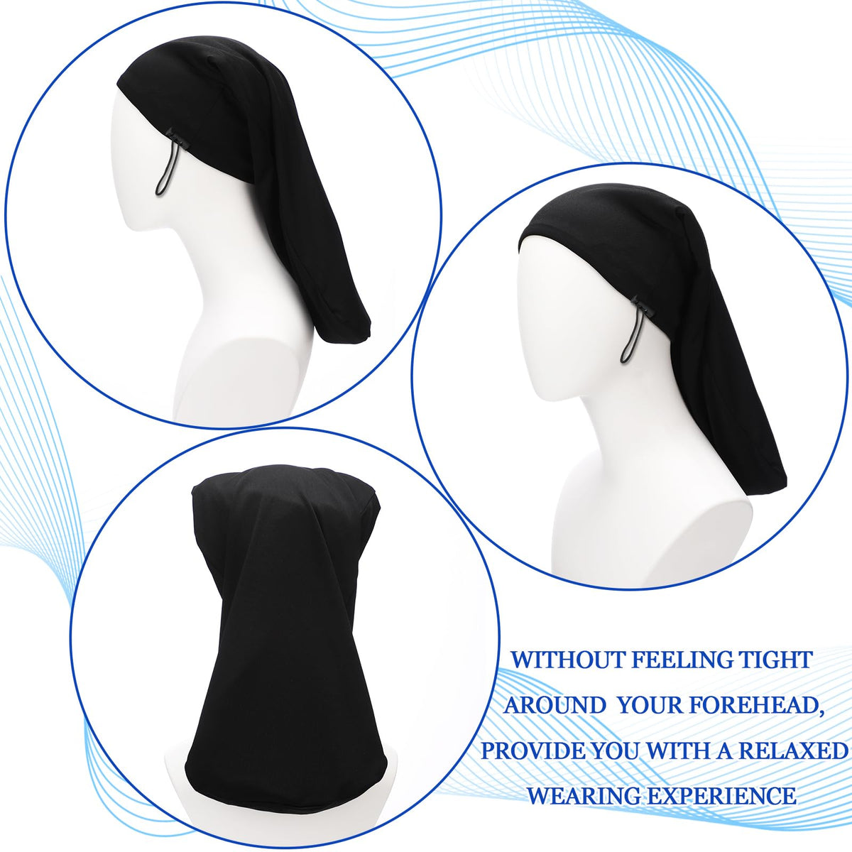 2 Pcs Dreadlock Sleep Cap T566