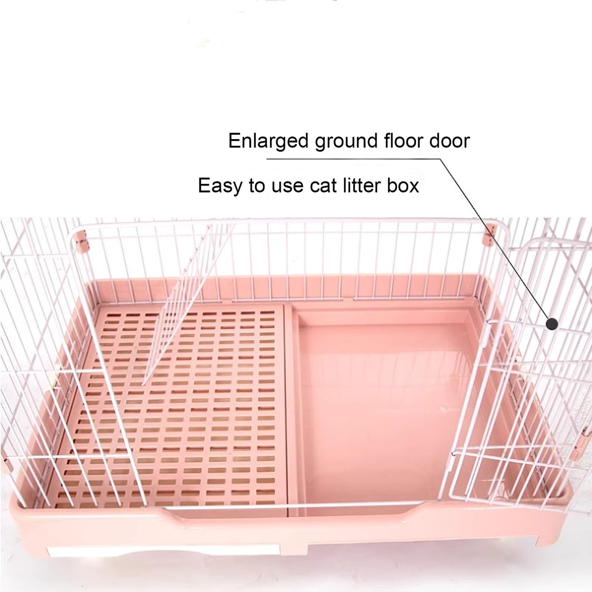 Foldable 4 Tier Detachable Cat Cage with Hammock C89552