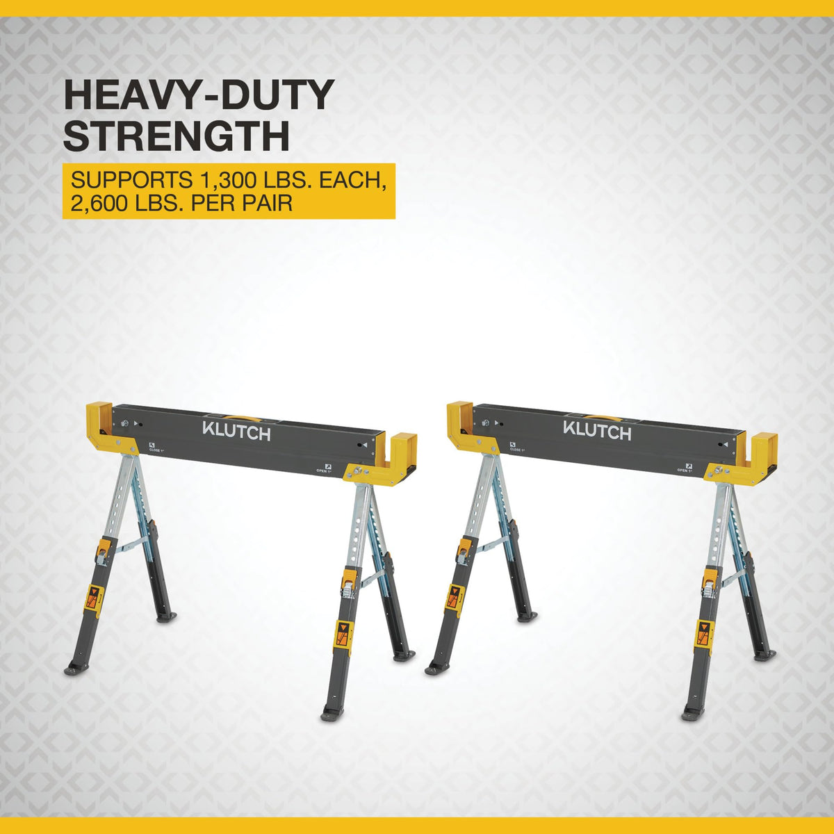 32in. Adjustable Steel Sawhorses, Pair X86092