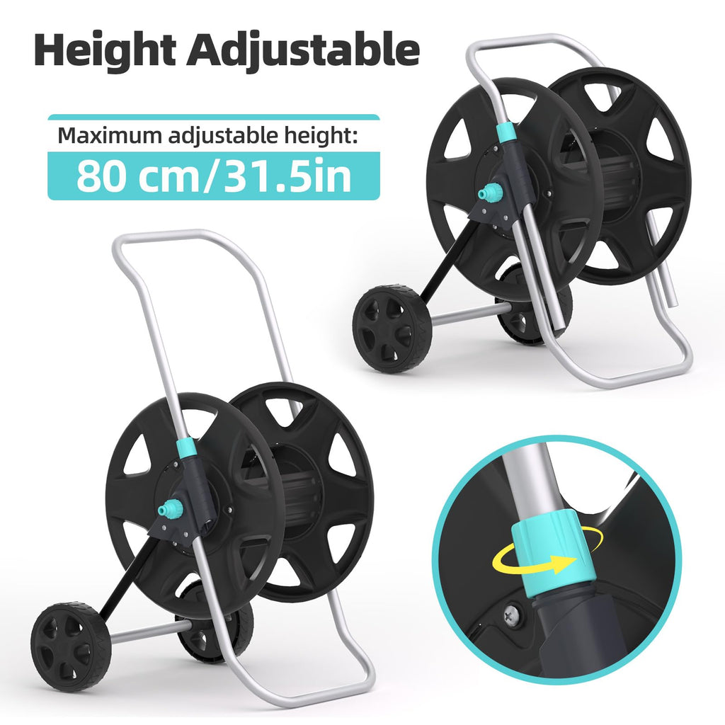 Metal Heavy Duty Garden Hose Reel Cart with Wheels C3315