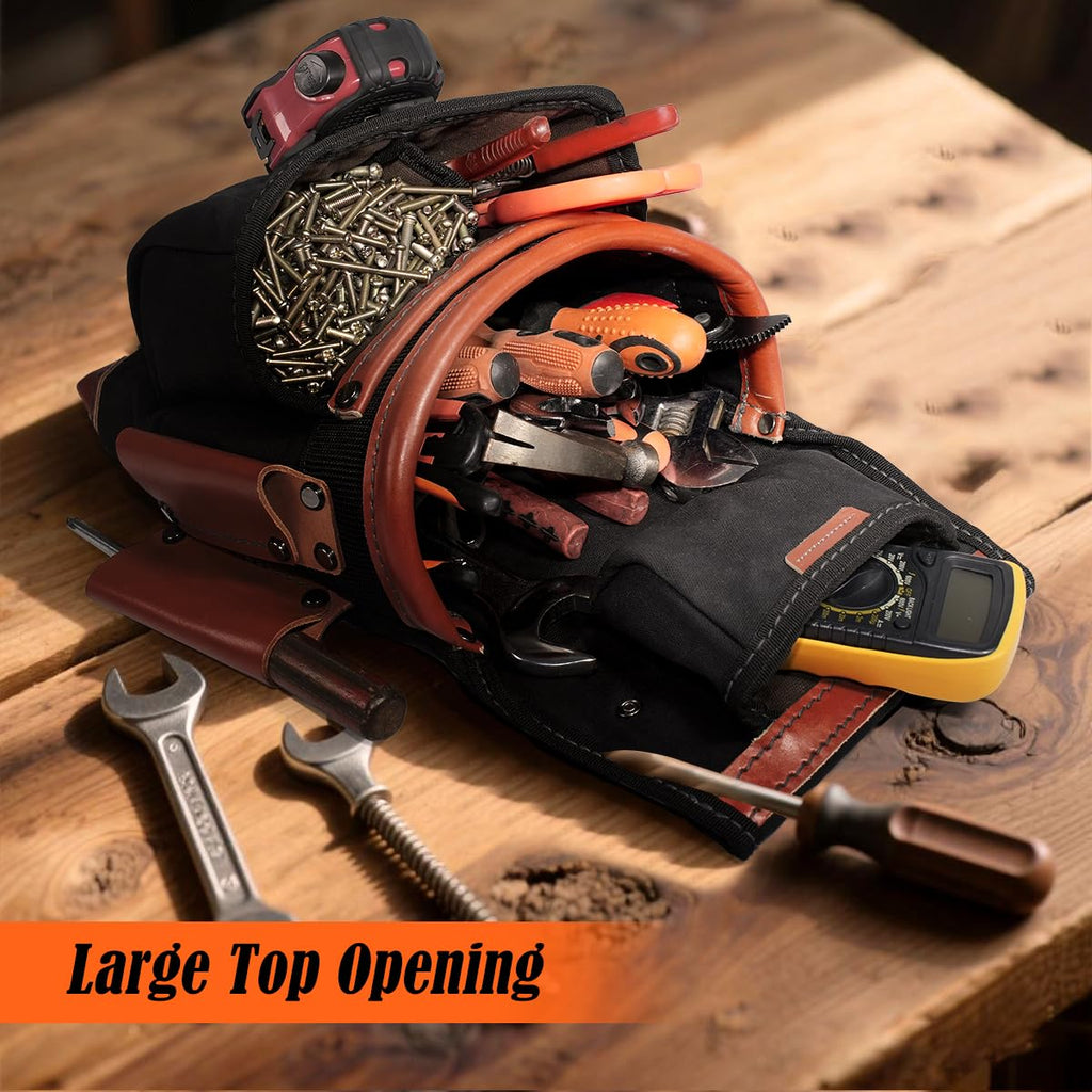Top-Grain Leather Tool Belt With Suspenders R59958