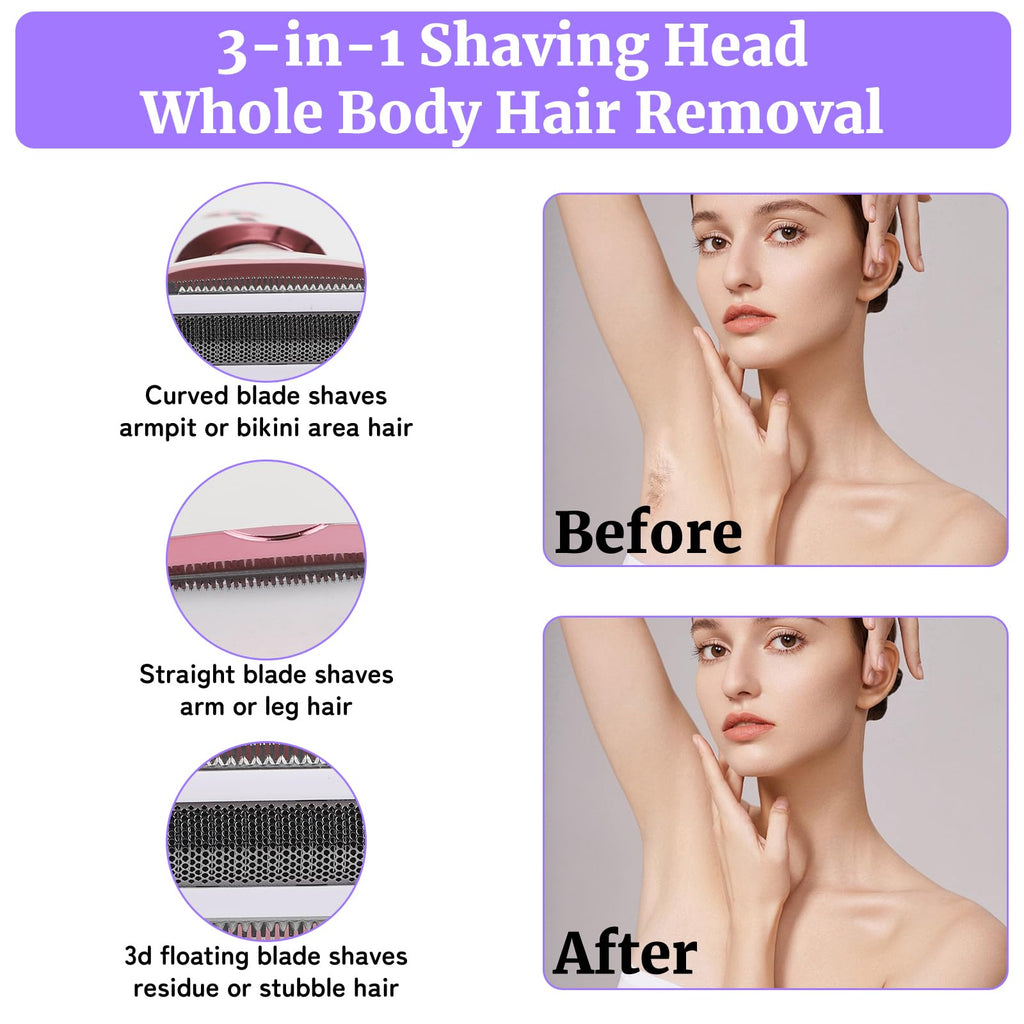 Pink White Rechargeable 4 in 1 Wet & Dry Electric Razor V5572