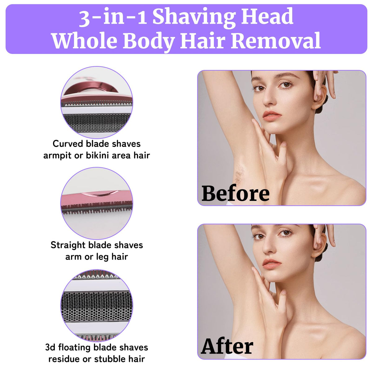 Pink White Rechargeable 4 in 1 Wet & Dry Electric Razor V5572