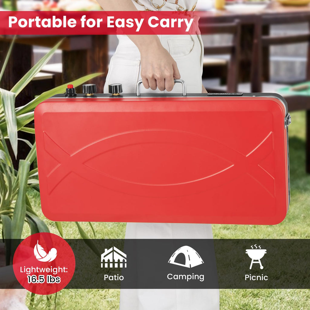 2-Burner Camping Stove with Removable Leg Stand I5020