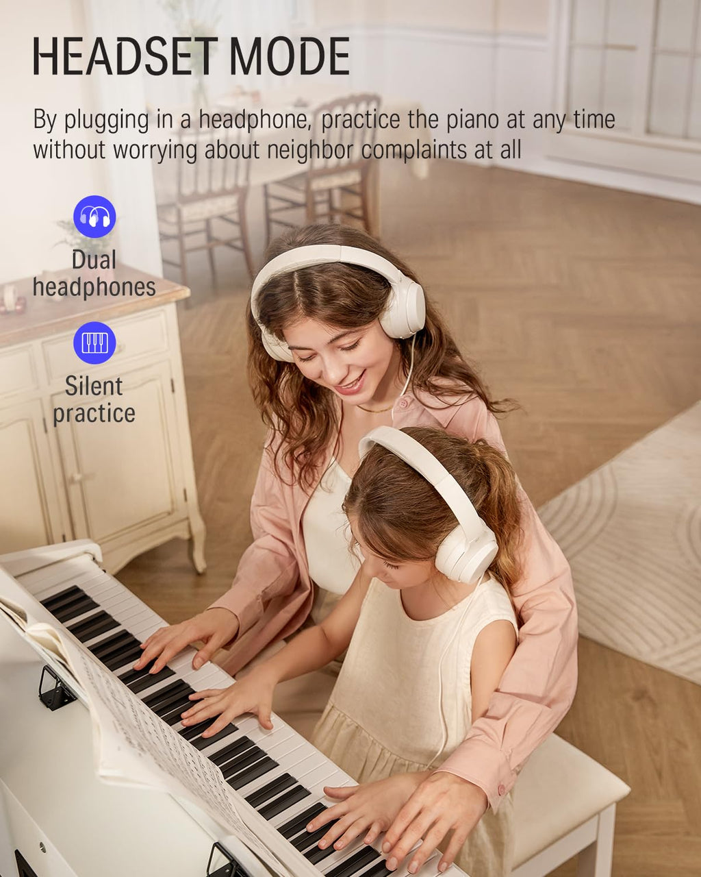 88-Key Weighted Action Digital Piano with Furniture Stand E847812