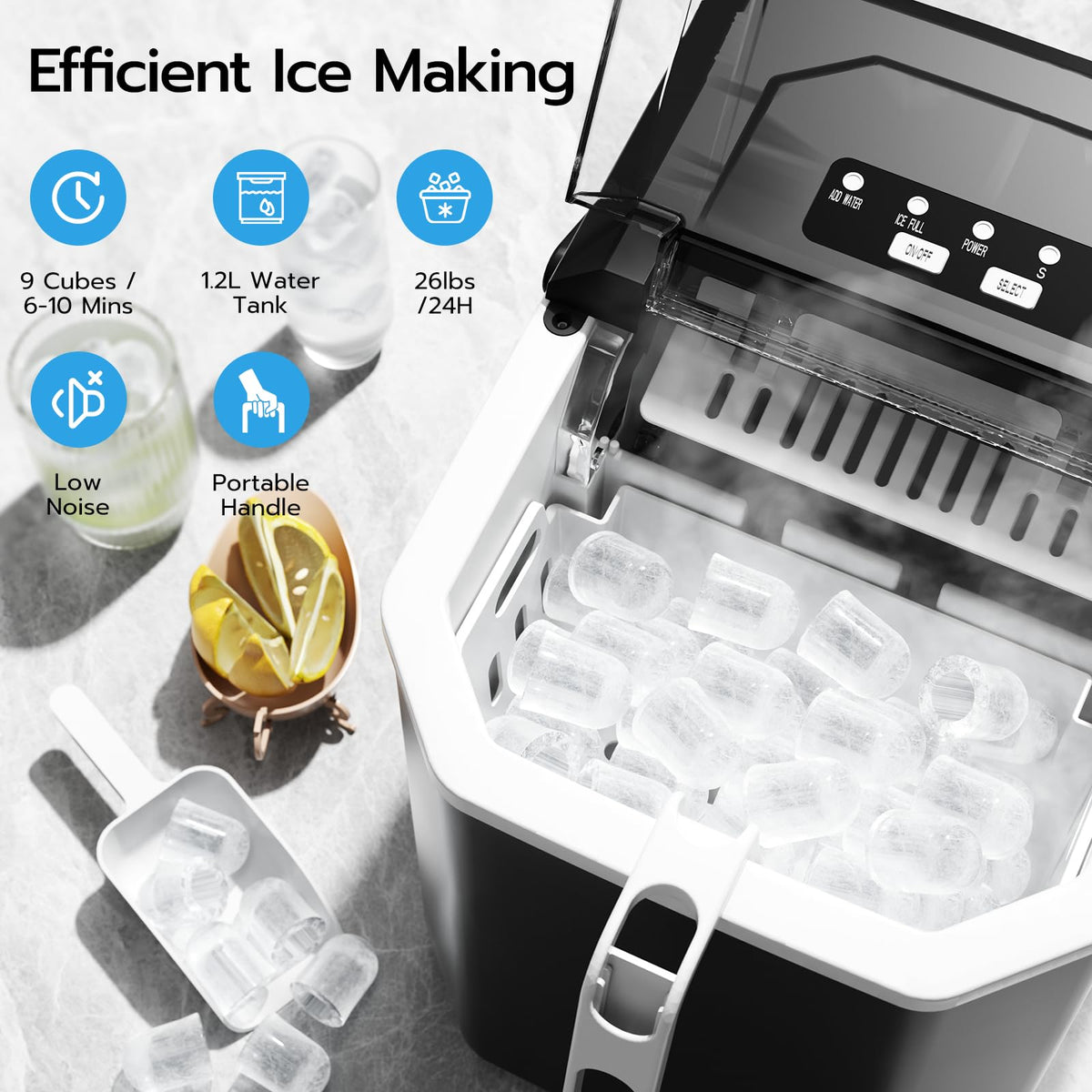 Black 26Lbs/24H Countertop Ice Maker X38213