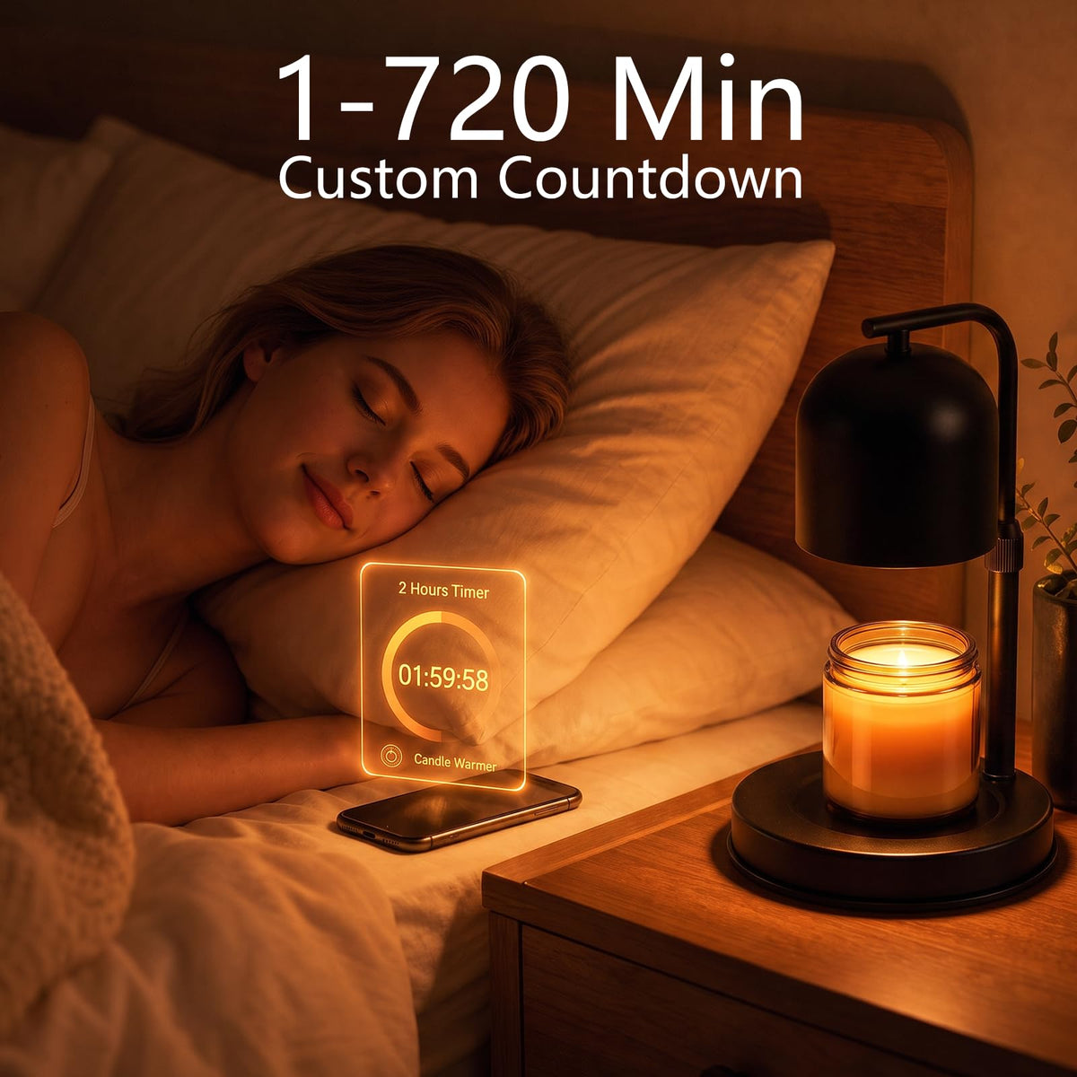 Adjustable Height App Controlled Candle Warmer Lamp with Timer L66569