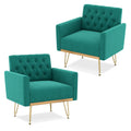 Oversized Velvet Tufted Accent Chair with Gold Legs I687656