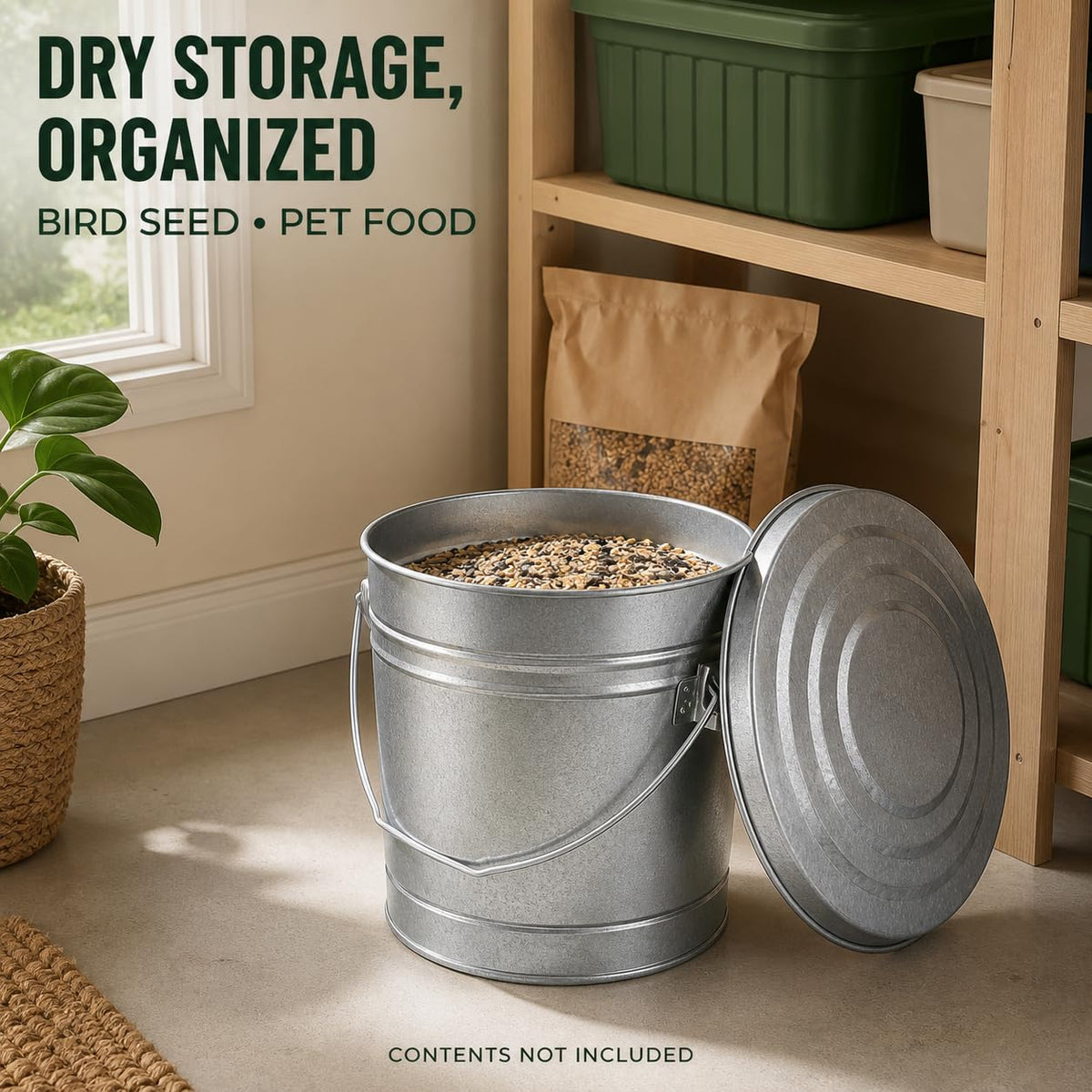 6 Gallon Galvanized Steel Can with Locking Lid V629565