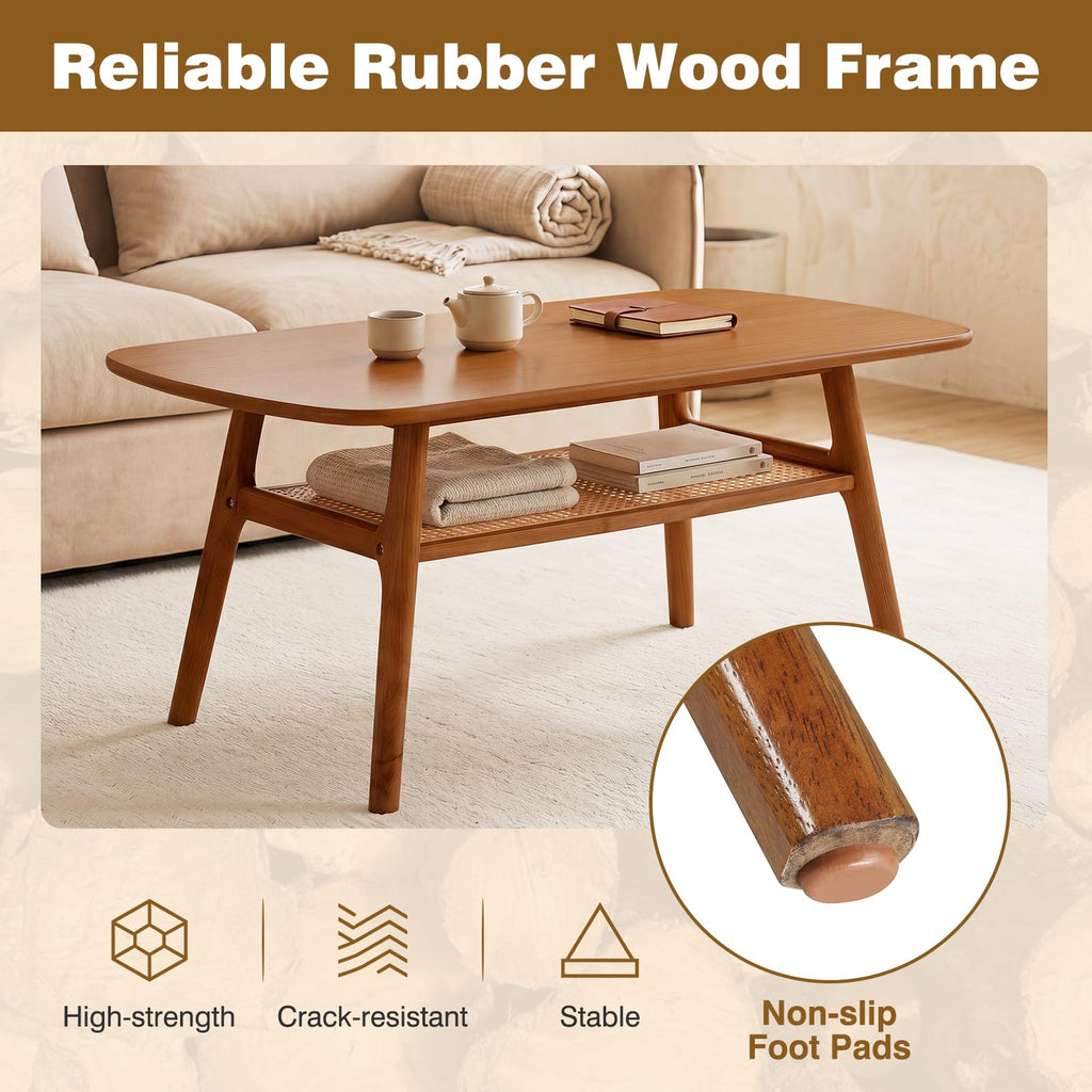 Rattan Wood Coffee Table W52429