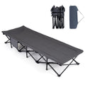 Camping Cot with Padded Pillow, Carry Bag, 600 lbs, Grey F29599