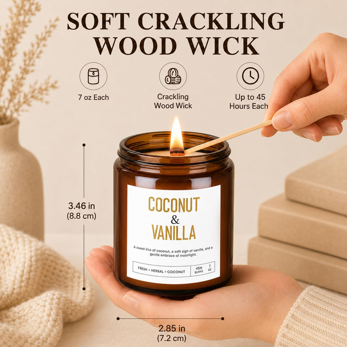 4 Pack Scented Candle Set with Wooden Wick B655359