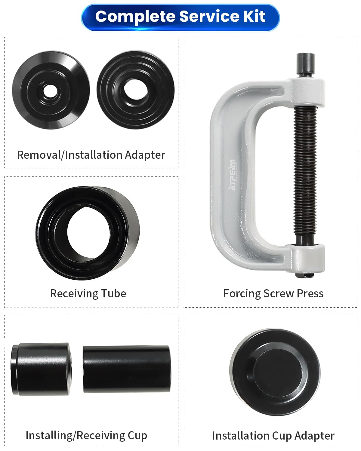 10pcs Ball Joint Press Kit U Joint Removal Tool with 4x4 Adapters J867