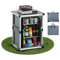 Folding Camping Storage Cabinet with 3 Shelves and Carry Bag Q656874