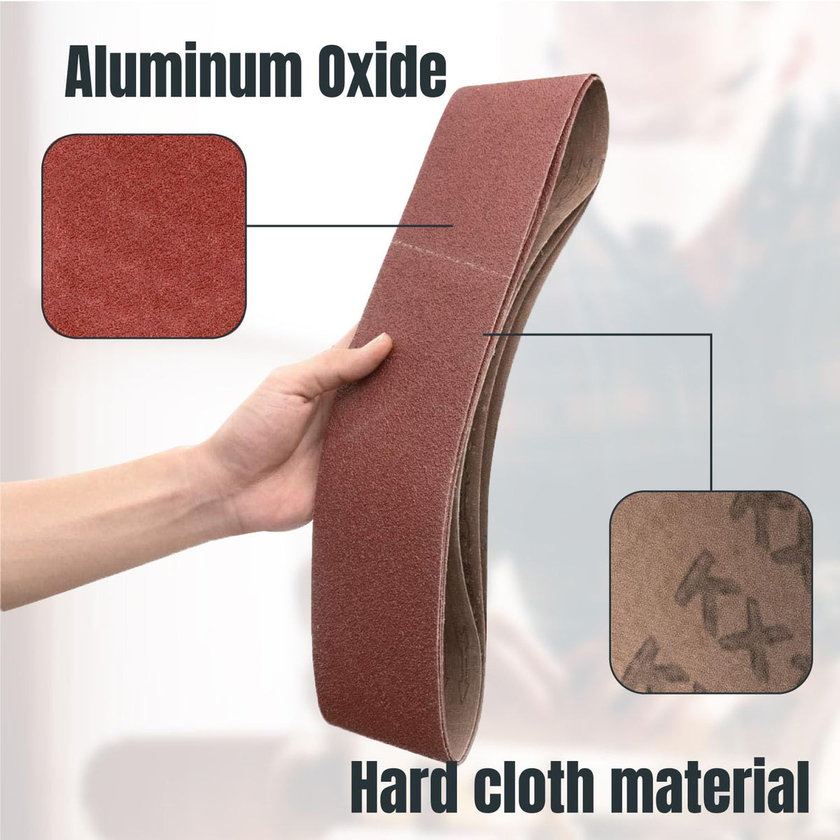 4 x 36 Inch 60 Grit Aluminum Oxide Sanding Belts L203