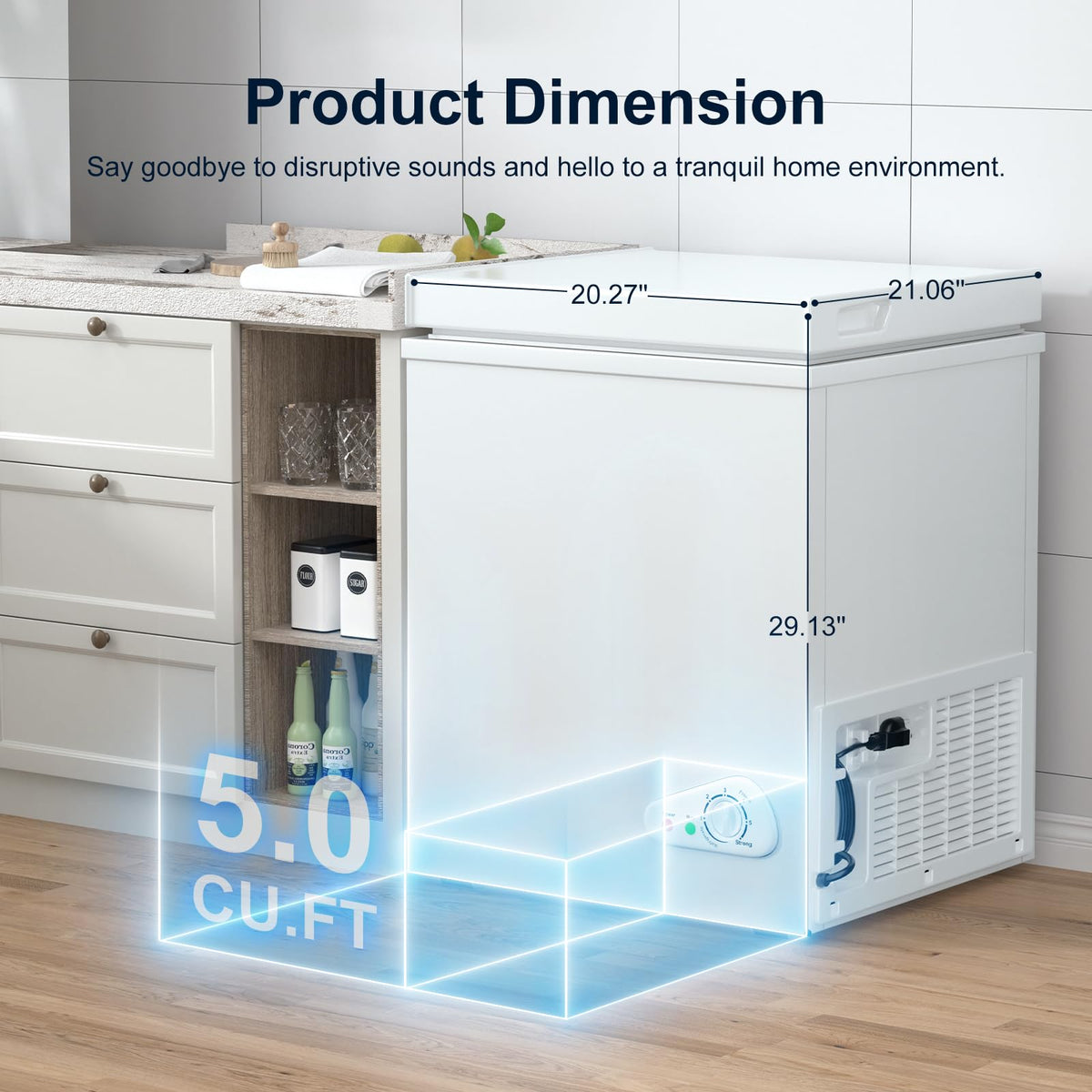 5.0 Cubic Feet White Chest Freezer U757