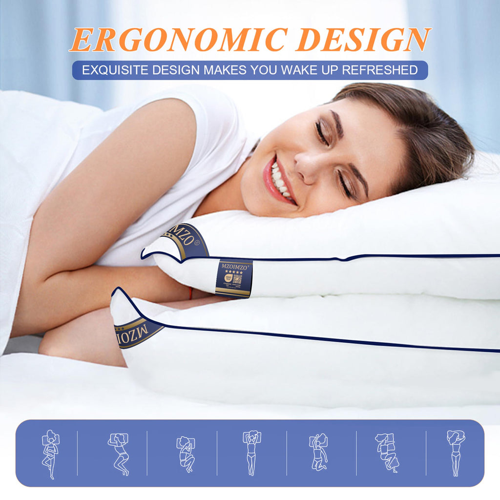King Size Set of 2 Firm Bed Pillows Z801914