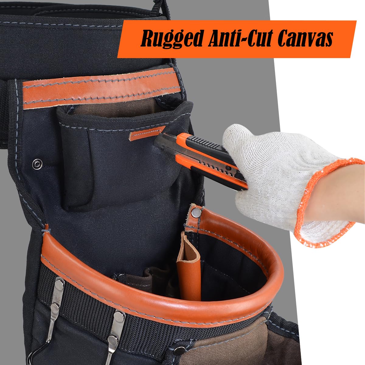 Top-Grain Leather Tool Belt With Suspenders R59958
