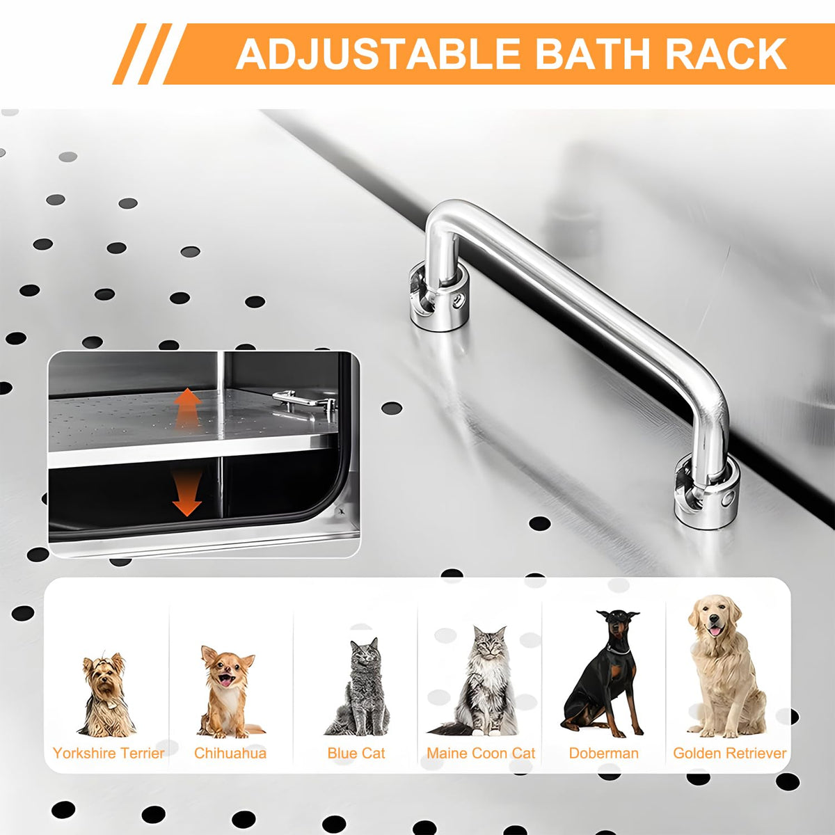 Stainless Steel Dog Washing Station with Stairs Z462