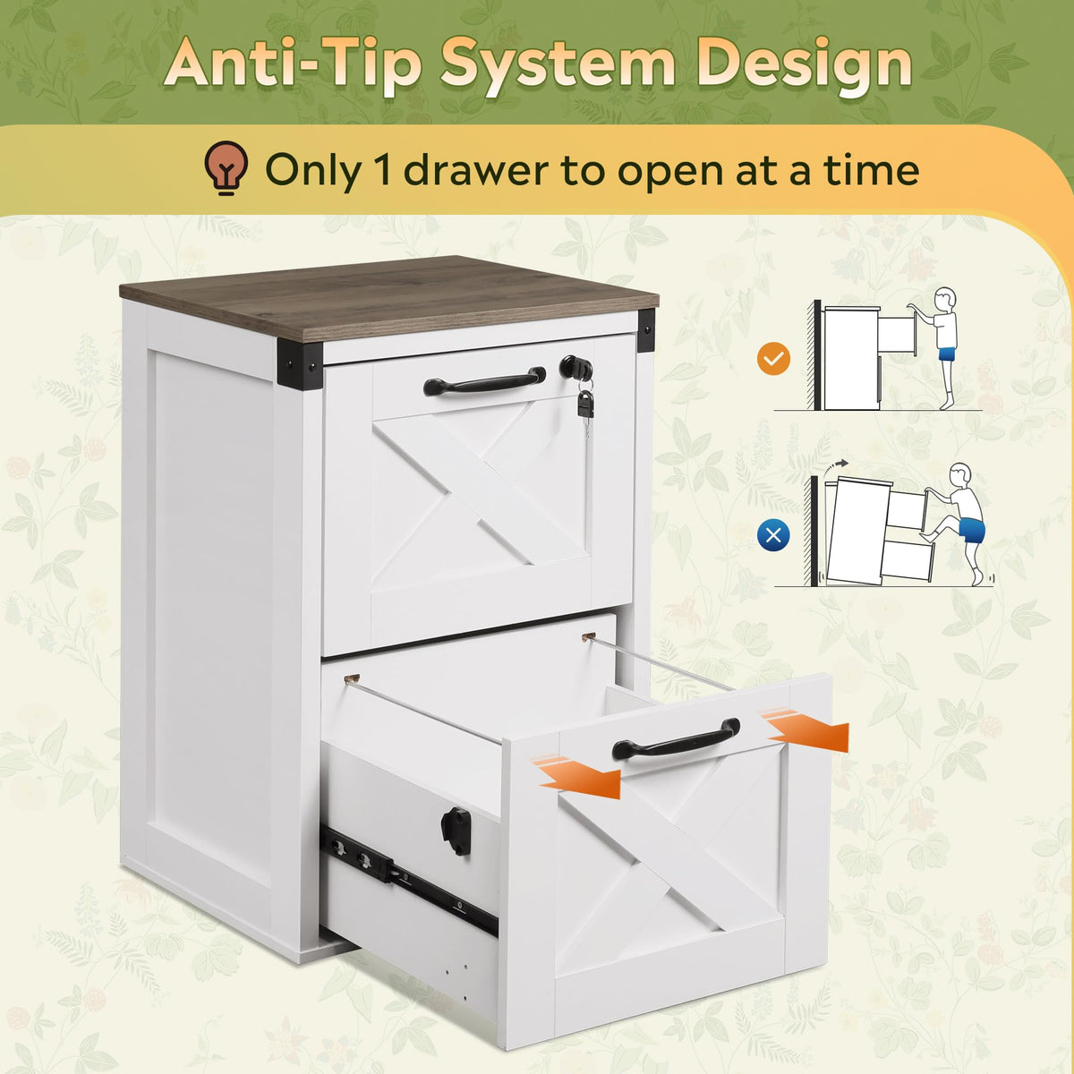 2-Drawer File Cabinet with Lock Y42823