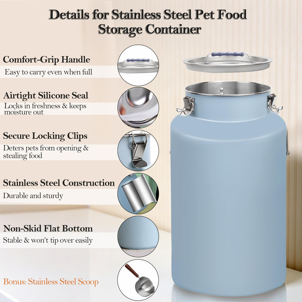 Stainless Steel Dog Food Storage Container with Scoop F8354