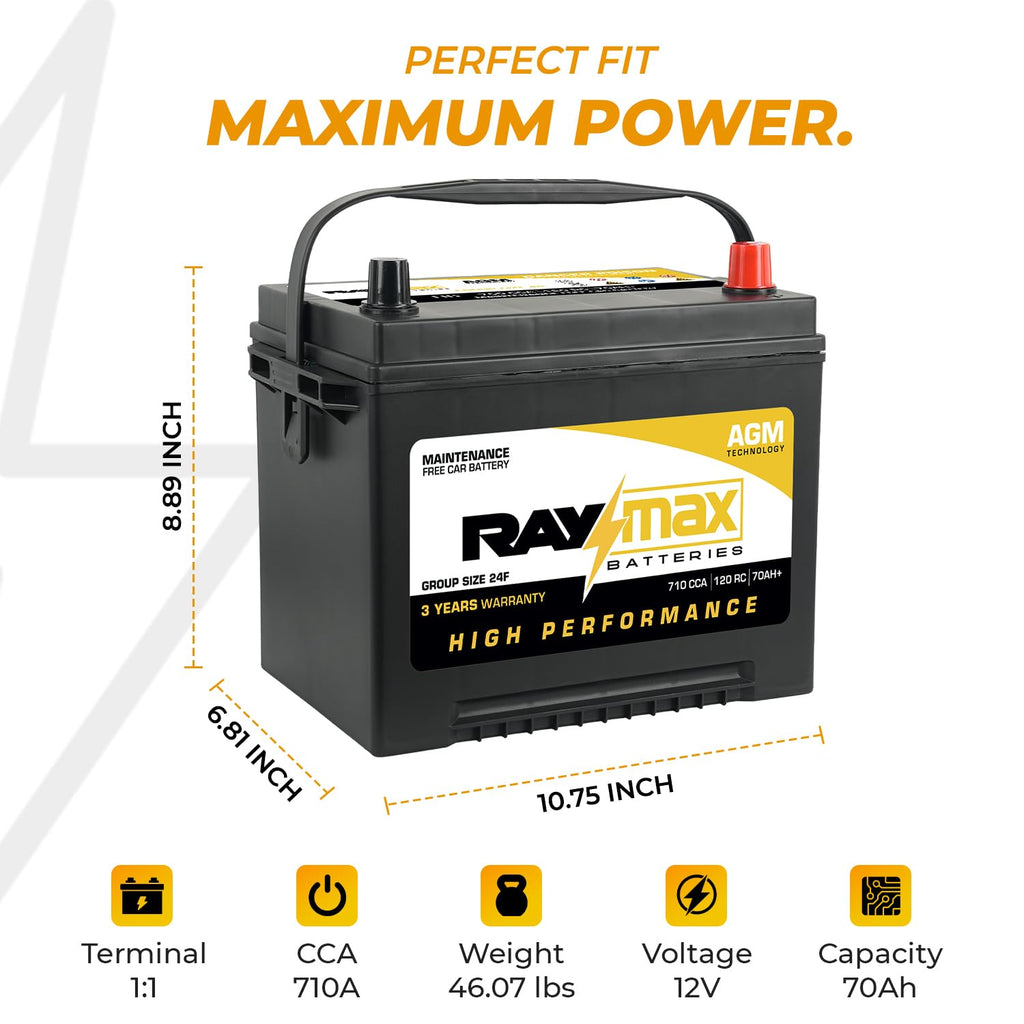 12V 710 CCA 70Ah Maintenance-Free Car Battery Group Size 24F P2681