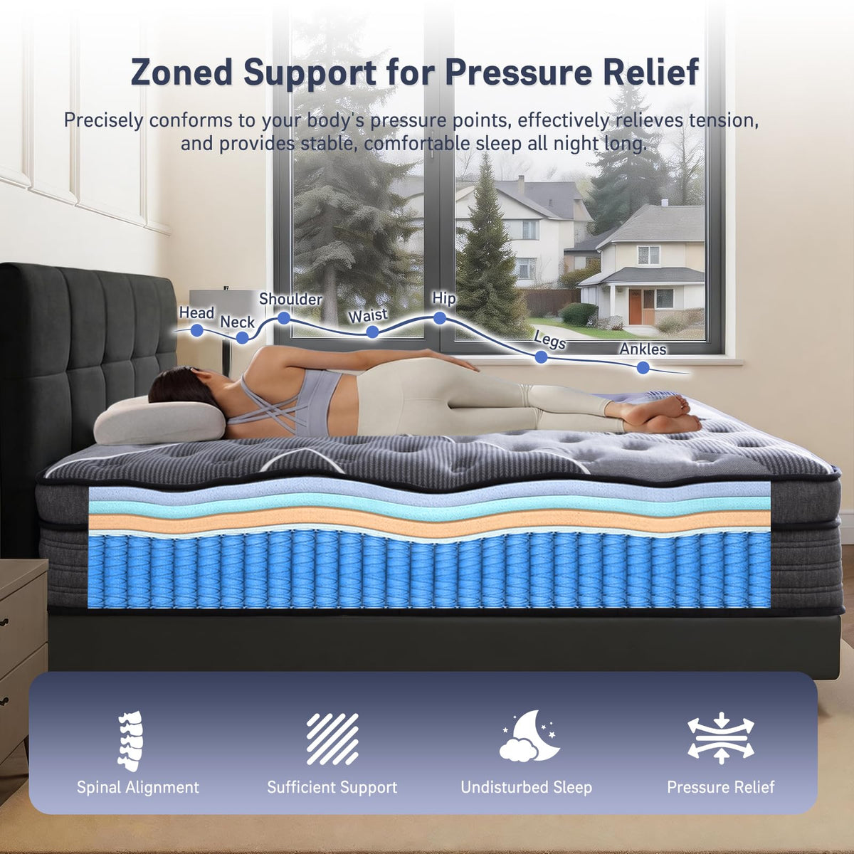 12 Inch Cooling Gel Memory Foam Hybrid Mattress G195