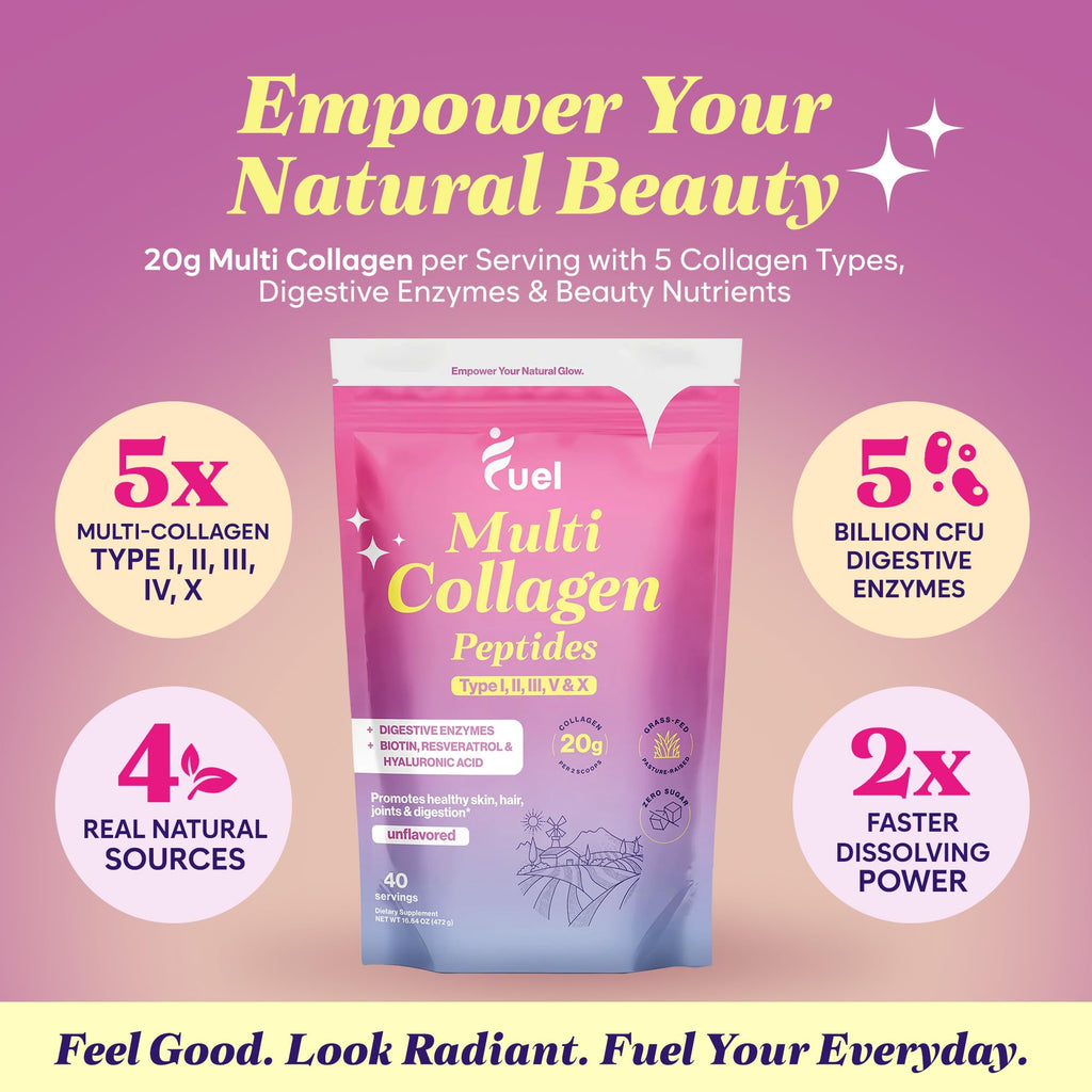 Unflavored Multi Collagen Peptides Powder 40 Servings M64818