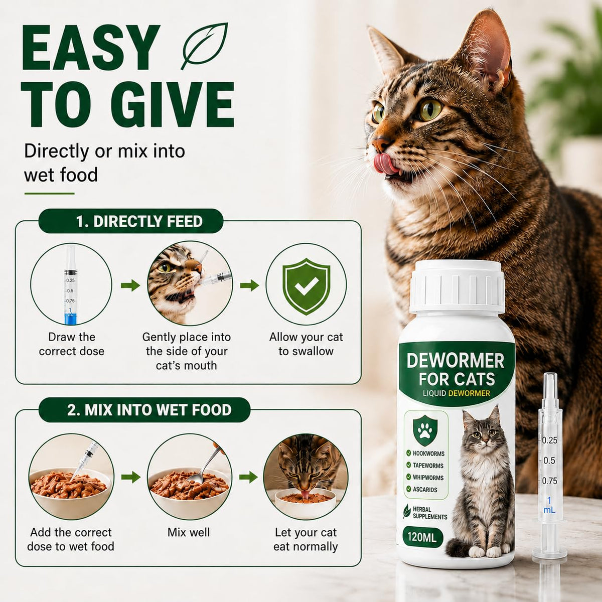 Broad Spectrum Liquid Cat Dewormer R8285