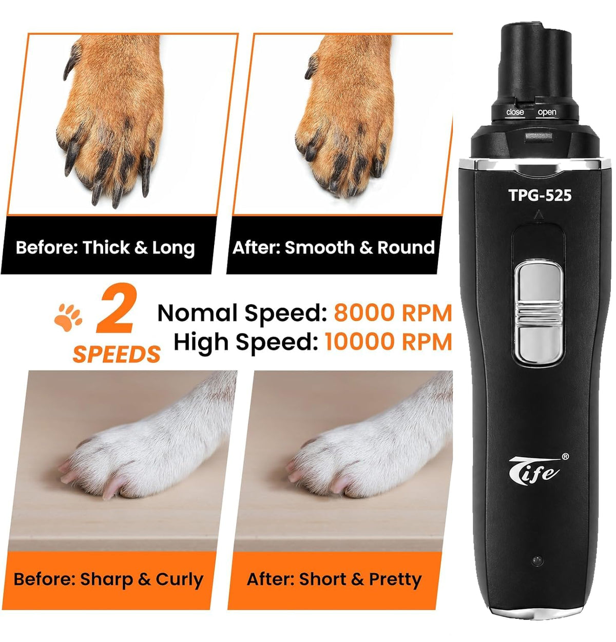 Rechargeable Electric Pet Nail Grinder F98970