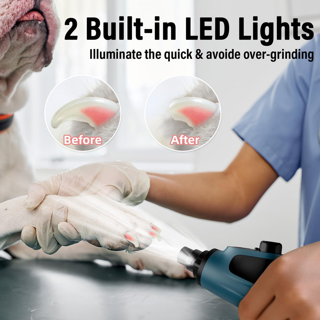 Dog Nail Grinder with 2 LED Lights Rechargeable V8749