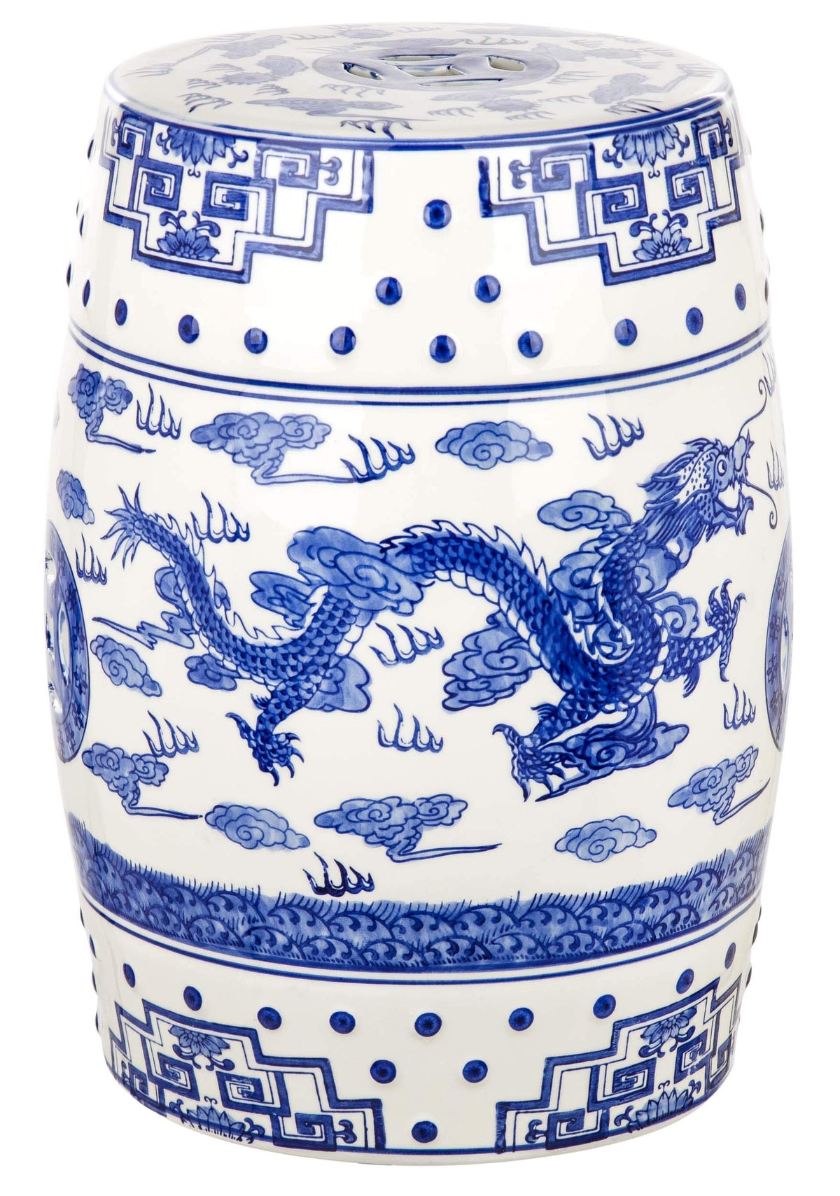 Blue Ceramic Garden Stool C85857