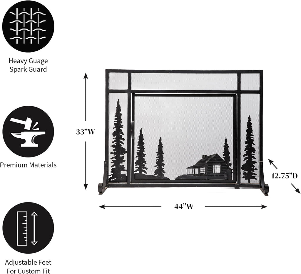 Black Metal Fireplace Screen U26227