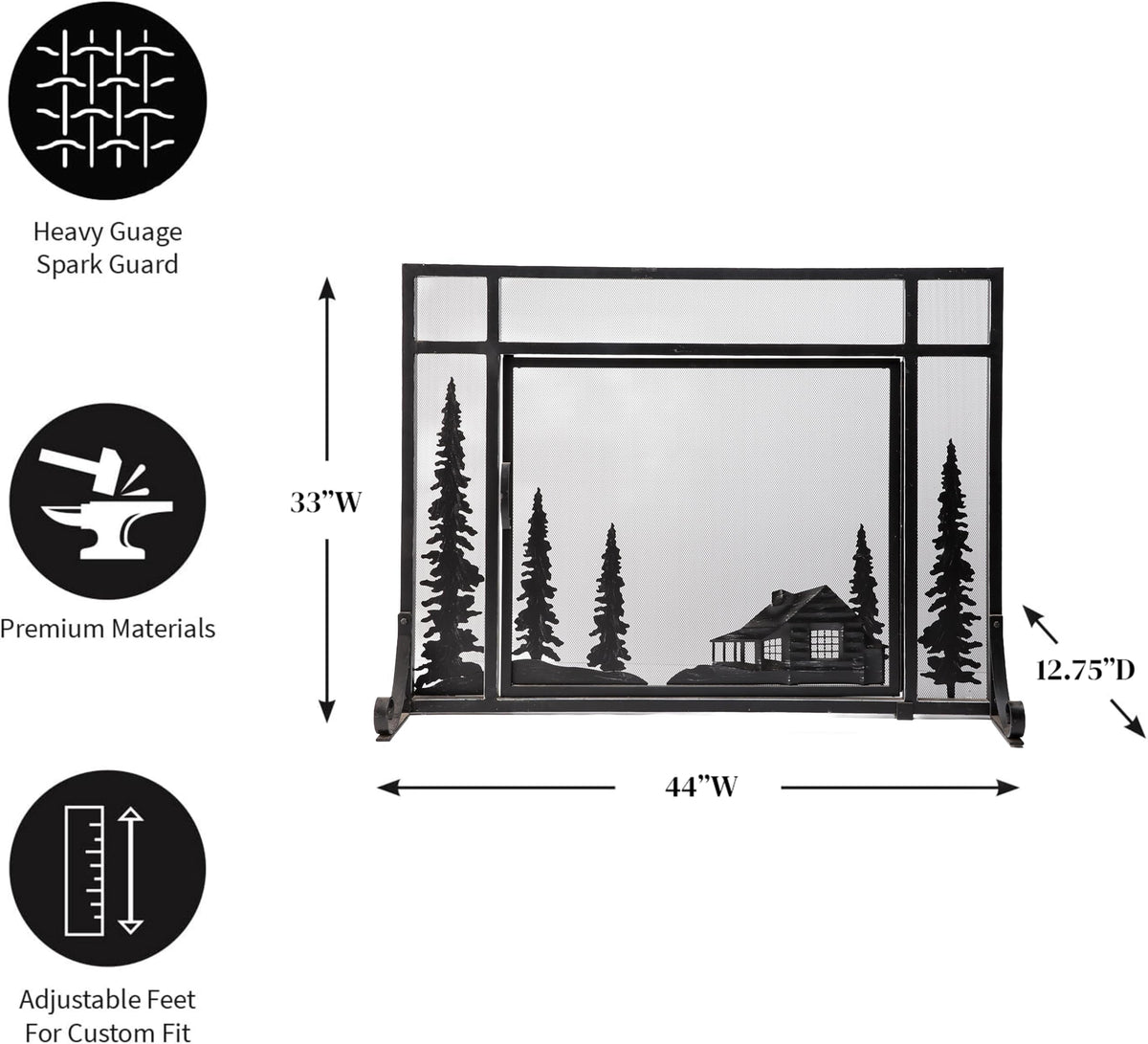 Black Metal Fireplace Screen U26227